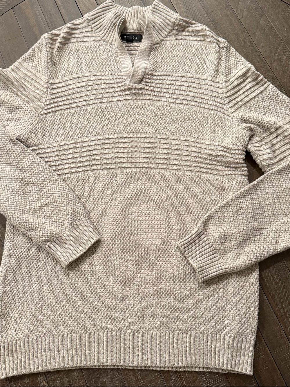RW&CO. Cream Textured Turtleneck Sweater